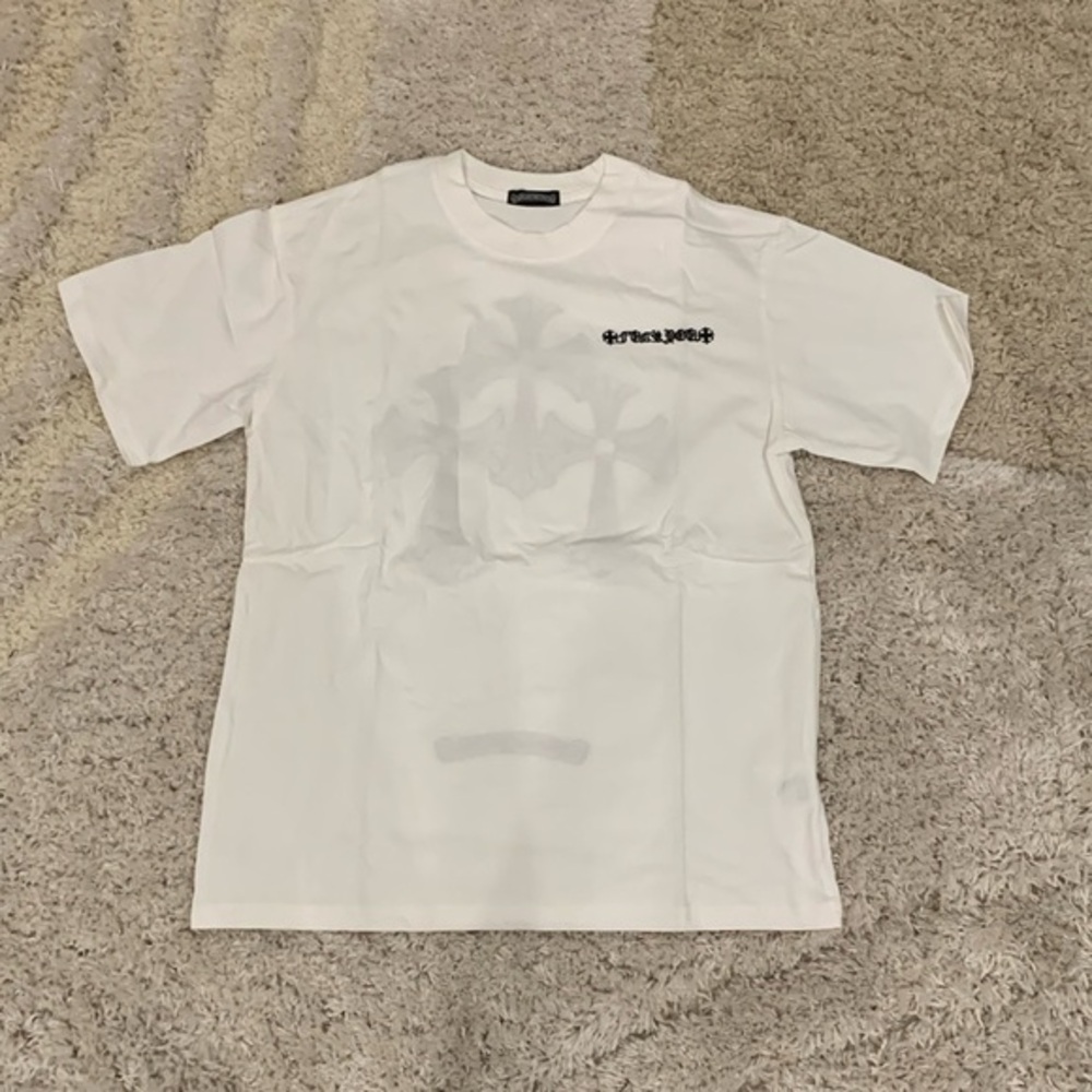 Chrome Hearts Triple Cross Back Patch Stitched Logo White T-Shirt Men’s Large